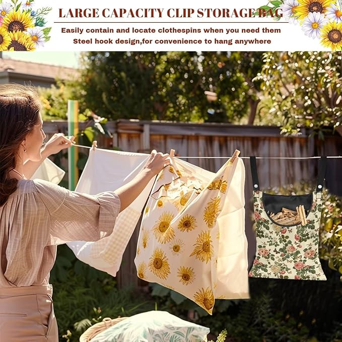 Floral Clothes Pin Hanging Bag - Image 6