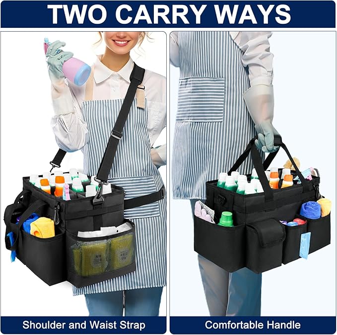 Cleaning Caddy Bag, Large Cleaning Supplies Organizer - Image 5