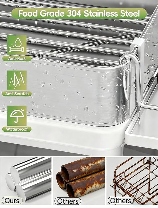 Dish Racks, Thicker Premium 304 Stainless Steel Dish Drying Rack - Image 2