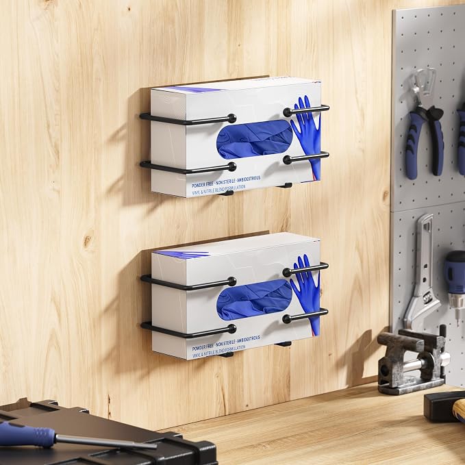 Glove Box Dispenser Wall Mount: Black Holder Organizer - Image 4
