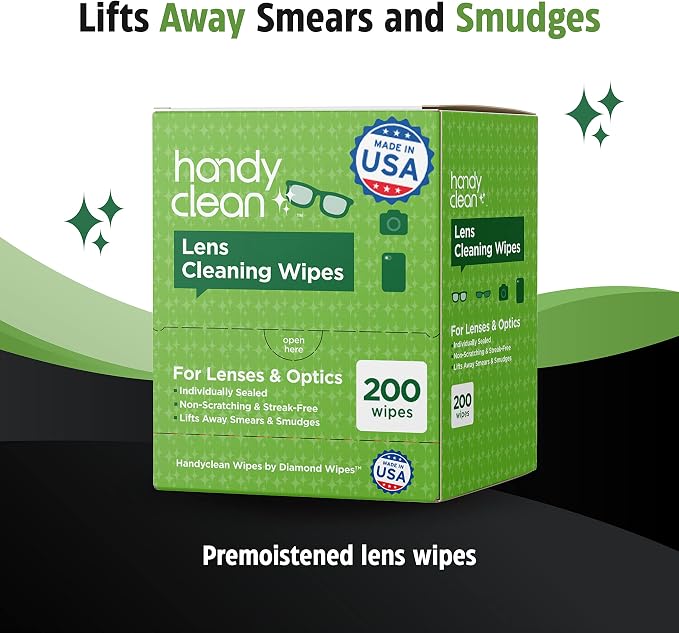 HandyClean Pre-Moistened Lens Cleaning Wipes, Eyeglass Wipes, Screen Wipes - Image 2