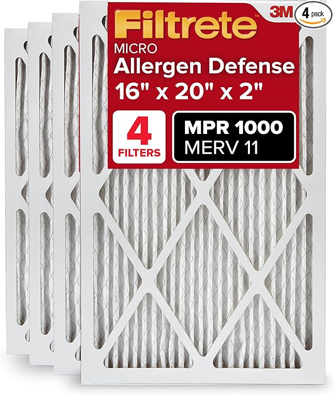 Filtrete 16x20x2 AC Furnace Air Filter, MERV 11, MPR 1000, Allergen Defense by Filtrete