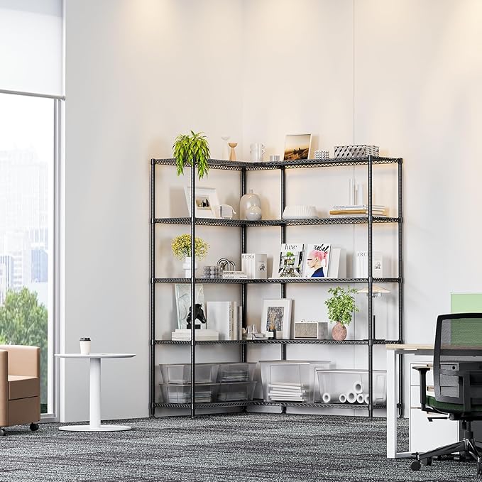 IZEUK Linked Storage Racks, DIY Adjustable Heavy Duty Metal Shelving Unit - Image 6