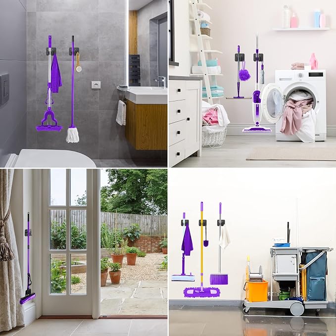 Stainless Steel Broom Holder, Heavy Duty, Rust Resistant, 4 Gripper Positions - Image 6