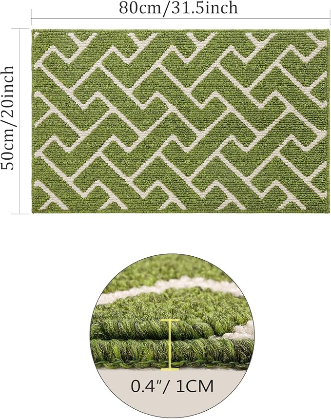 hicorfe Indoor Doormat, Front Back Door Mat TPR Backing Non Slip Mats 20"x31.5" - Image 2