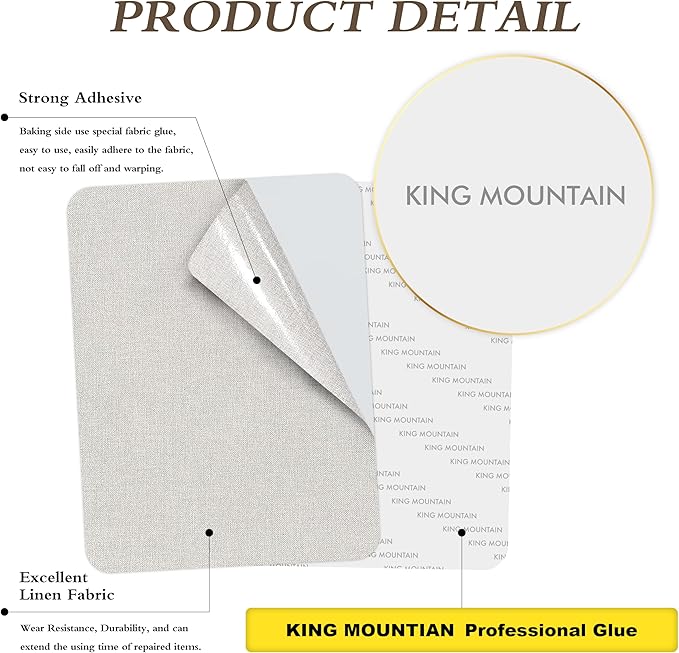 KING MOUNTAIN Fine Linen Repair Patches, Self-Adhesive Linen Fabric Patches - Image 2