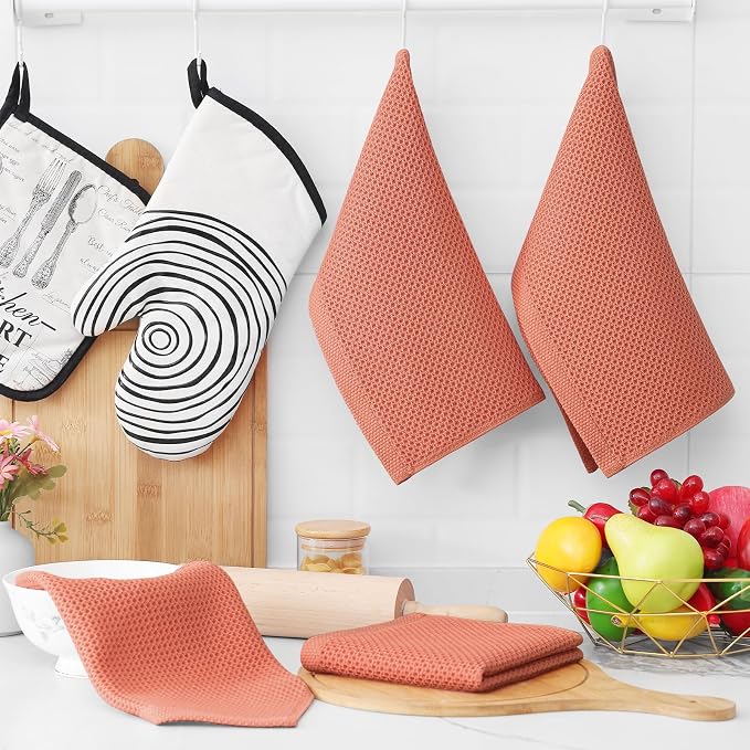 Homaxy 100% Cotton Waffle Weave Kitchen Dish Cloths, Ultra Soft Absorbent Quick - Image 6