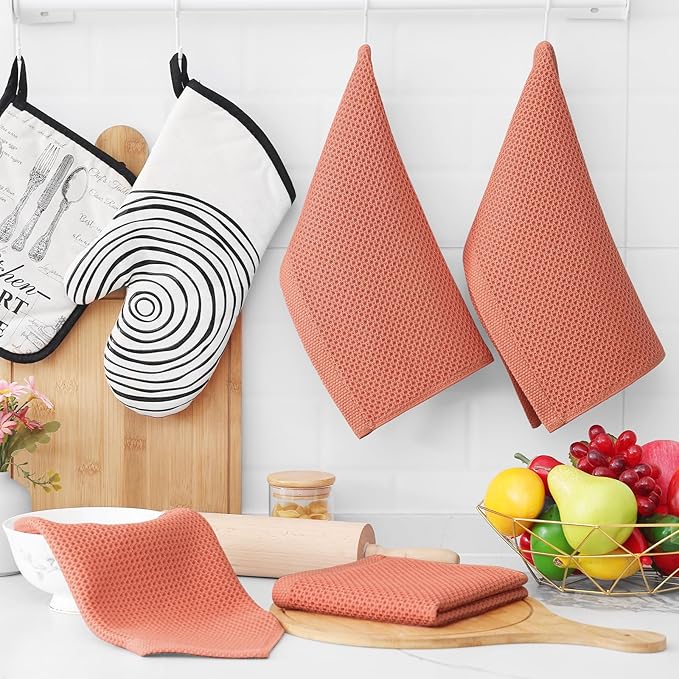 Homaxy 100% Cotton Waffle Weave Kitchen Dish Cloths, Ultra Soft Absorbent Quick - Image 6