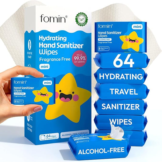 Fomin Mini Hand Sanitizer Wipes 8 Pack by FOMIN
