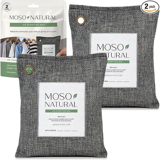 Moso Natural Air Purifying Bag 200g Bamboo Charcoal Odor Absorber by MosoNatural