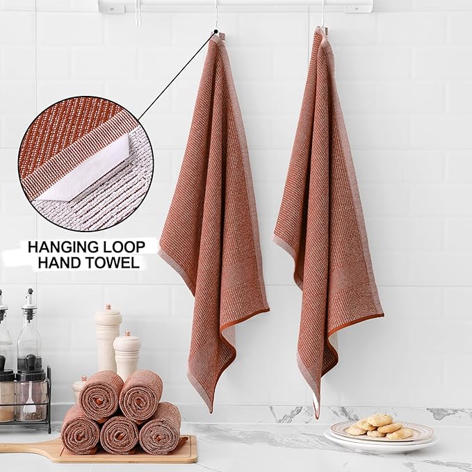Homaxy Premium Kitchen Towels, Large Cotton Kitchen Hand Towels, Flat and Terry - Image 3