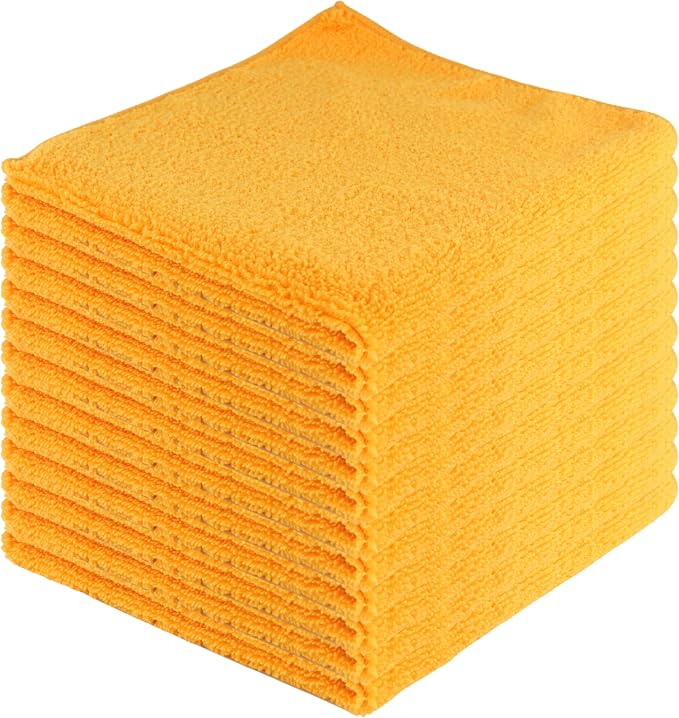 Microfiber Cleaning Cloths, 12 Pack, All-Purpose, Highly Absorbent, Washable by JDHomease