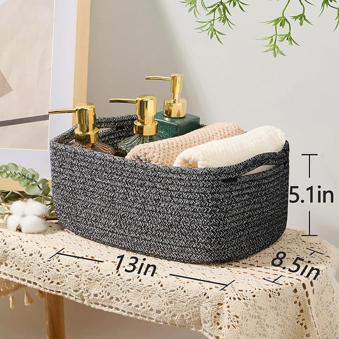 Small Storage Baskets for Organizing | Closet Organizer Bins | Shelf Toy Basket - Image 3