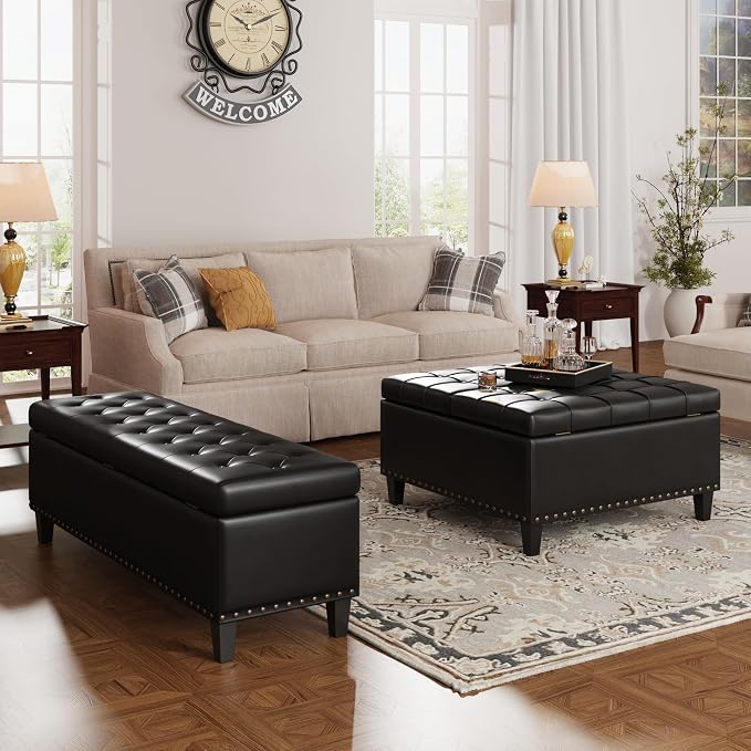 Storage Ottoman Bench, 51-Inch Large Storage Bench - Image 9