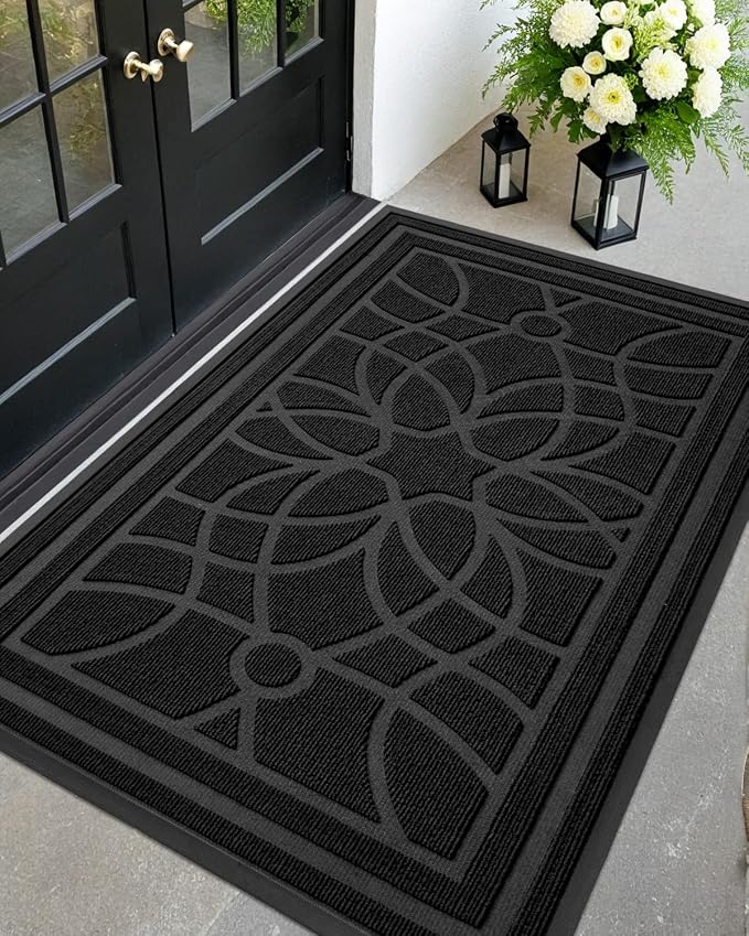 DEXI Front Door Mat Outside Entrance, Heavy Duty Non Slip Low Profile Doormat by DEXI