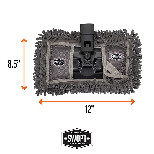 SWOPT 12” Microfiber Dust Mop Head w/Refill — Cleaning Head Interchangeable - Image 6