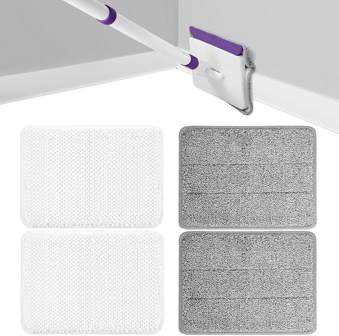 4 Mop Pads Refill for wlich Baseboard Cleaner, Baseboard Cleaner Pad Refills by wlich
