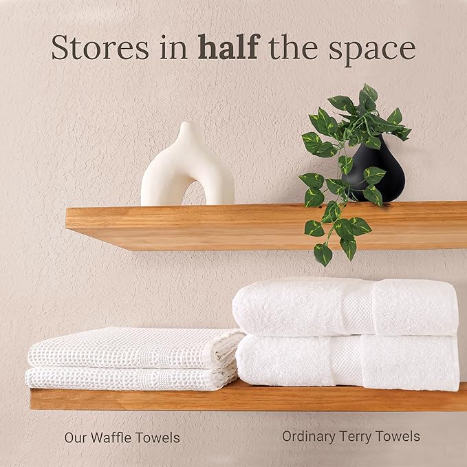 GILDEN TREE Waffle Bath Sheet Large Bath Towels Quick Dry Thin Body Towels - Image 5