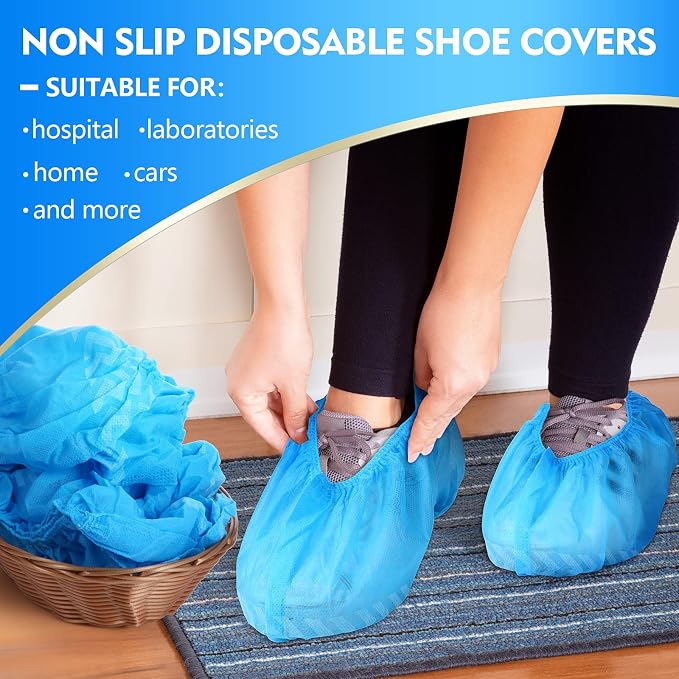 Zhanmai 300 Pack Disposable Shoe Covers Non Slip Disposable Large Foot Booties - Image 4