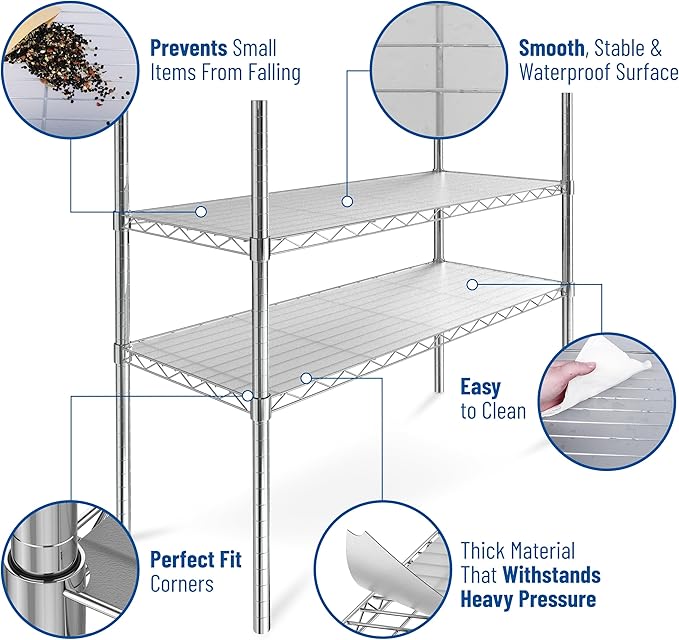 Sterling Shelf Liners for Wire Shelf System: Set of 5 in Graphite: 14 x 30 - Image 5
