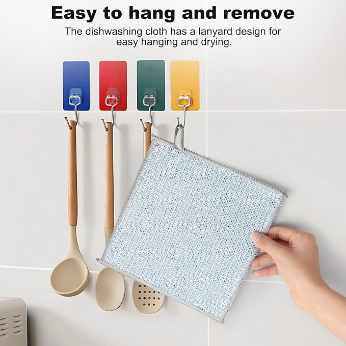 20pcs Non Scratch Wire Dishcloth Multipurpose Wire Dishwashing Rag - Image 6