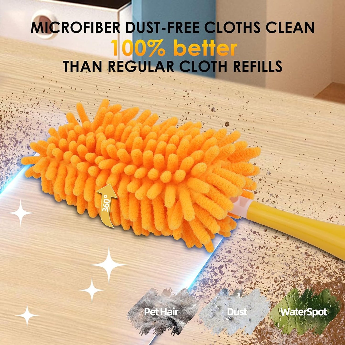 Redones Dusters for Swiffer - Reusable Duster Refill Compatible with Swiffer Hand Duster, 360 Heavy Duty Dusters Refills 4 Pack(Handle is Not Included)