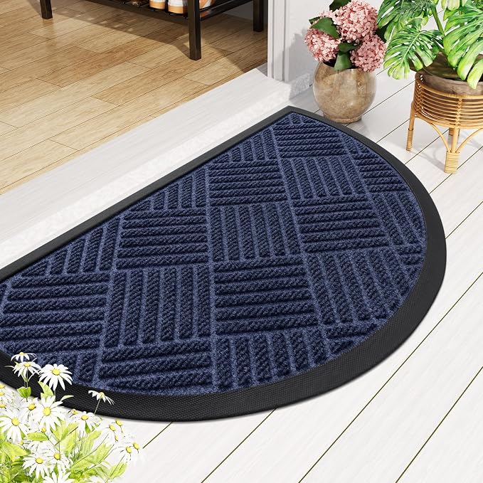 Smiry Half Circle Front Door Mat Outside Entrance, Heavy Duty Outdoor Indoor - Image 8