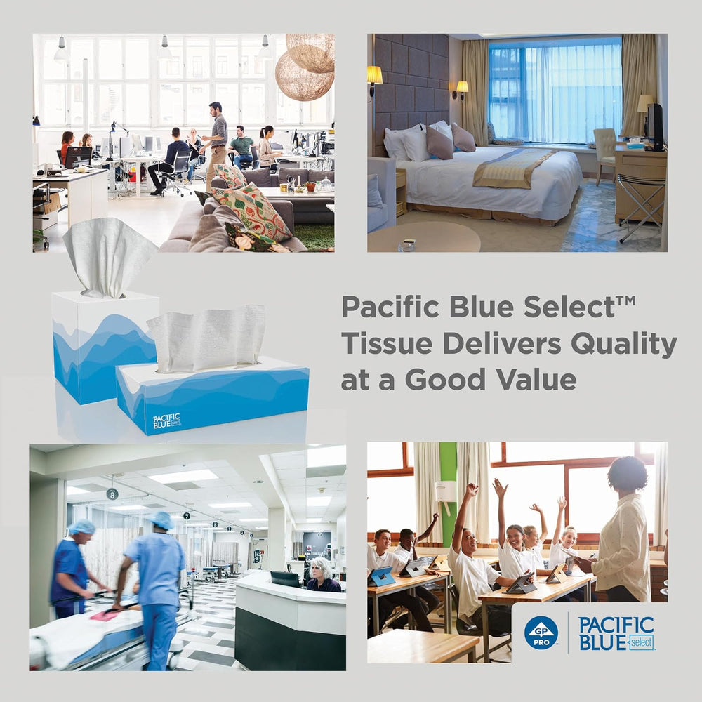 Georgia-Pacific, Pacific Blue Select Facial Tissue (48100), 2-Ply, 100 Sheets...