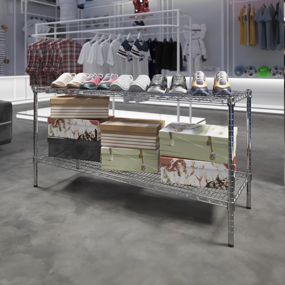 18" Deep x 54" Wide x 27" Height Wire Shelving Kit | 2-Tier | ...