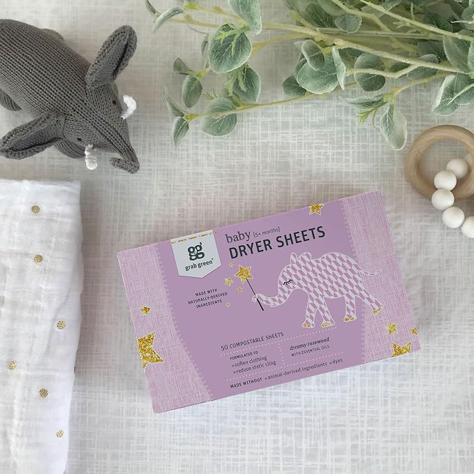 Grab Green Baby Laundry Dryer Sheets, 160 Sheets, Dreamy Rosewood Scent - Image 7