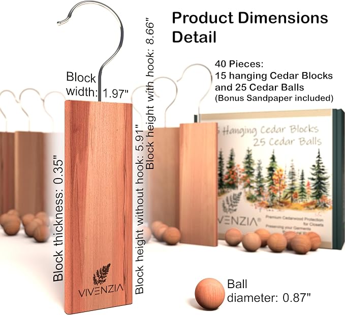 Cedar Blocks for Clothes Storage -40 pcs- Cedar Balls for Clothes Storage - Image 3
