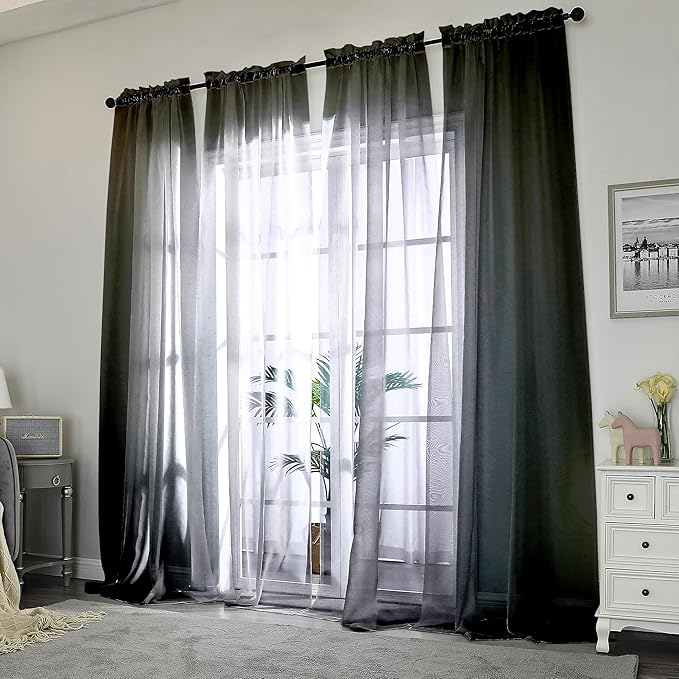 Chyhomenyc 2 Panels Extra Long Sheer Window Curtains 120 Inches Length - Image 2