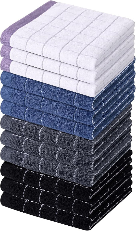 Homaxy 100% Cotton Terry Kitchen Dish Cloths, Ultra Soft and Absorbent Dish by Homaxy