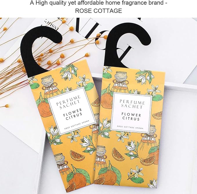 ROSE COTTAGE Large 12 Packs Flower Citrus Hanging Closet Air Freshener Scented - Image 5