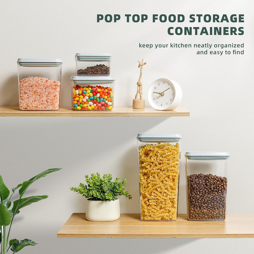 Airtight Pantry Storage Containers, 5 Pack, 0.6-3.5 Qt, Pop-Top
