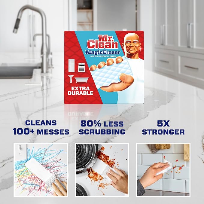 Mr. Clean Magic Eraser, Extra Durable, and Car Window and Windshield Cleaner - Image 2