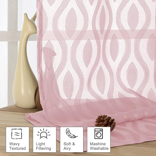 Aiyufeng Sheer Curtains 72 Inches Long - Image 2