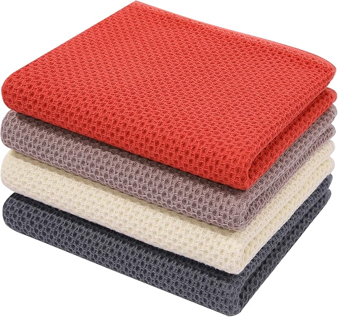 Homaxy 100% Cotton Waffle Weave Kitchen Dish Towels, Ultra Soft Absorbent Quick by Homaxy