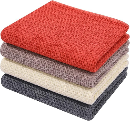 Homaxy 100% Cotton Waffle Weave Kitchen Dish Towels, Ultra Soft Absorbent Quick by Homaxy