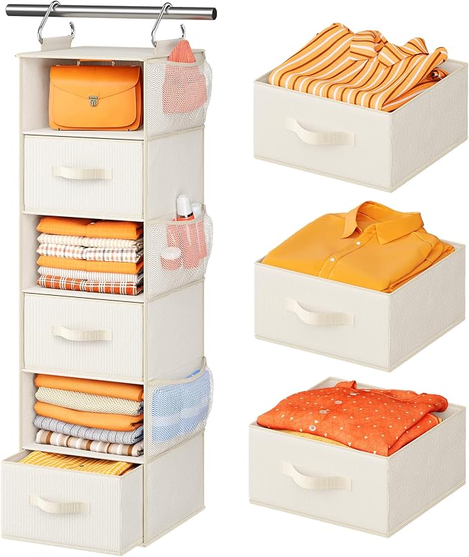 Pipishell Hanging Closet Organizer 6-Shelf, Hanging Shelves by Pipishell