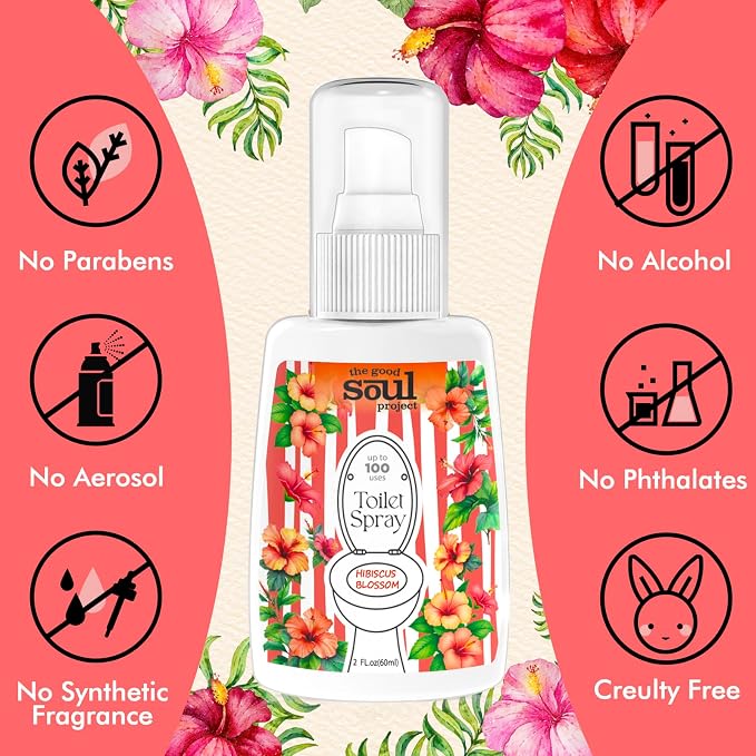 Toilet Spray, Hibiscus Blossom, Bathroom Toilet Odor Eliminator, Air Freshener - Image 4
