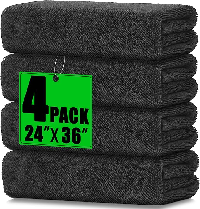 PBHEPJ 4 Pack Microfiber Towels Extra Large Ultra Absorbent Drying Towel by PBHEPJ