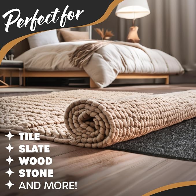 Nevlers 6x9 Rug Pad Non Slip – 1/4" Thick Felt TPO Dual-Layer Grip Mat | Anti - Image 6
