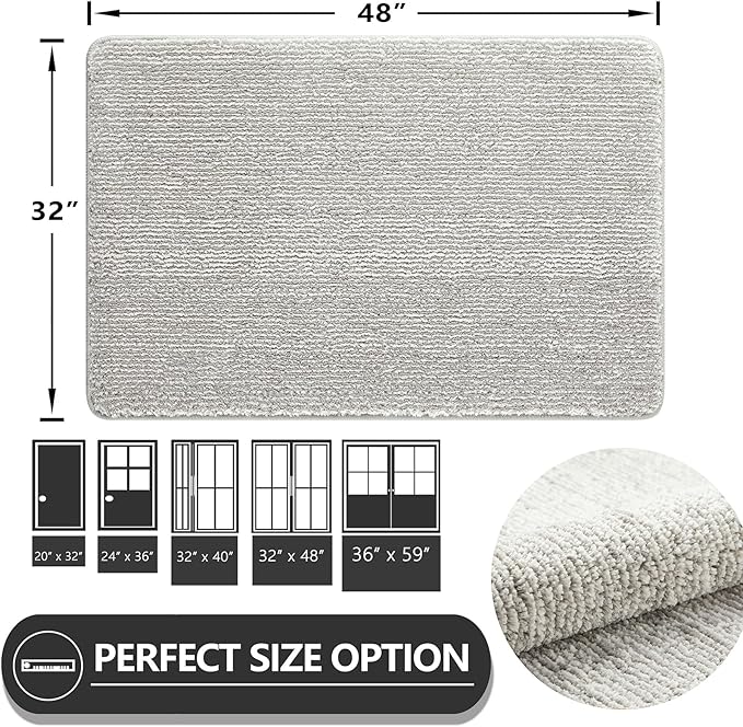 REFETONE Indoor Doormat, Front Door Mat 32"x48" Absorbent Rubber Backing Non - Image 2