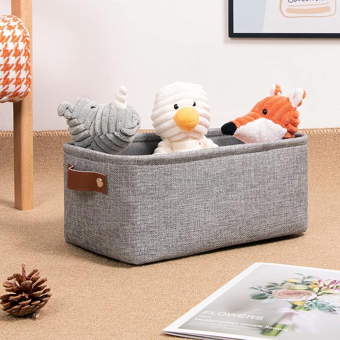 DULLEMELO Small Storage Baskets 11.8"x7.9"x5.1", Fabric Storage Bins - Image 2