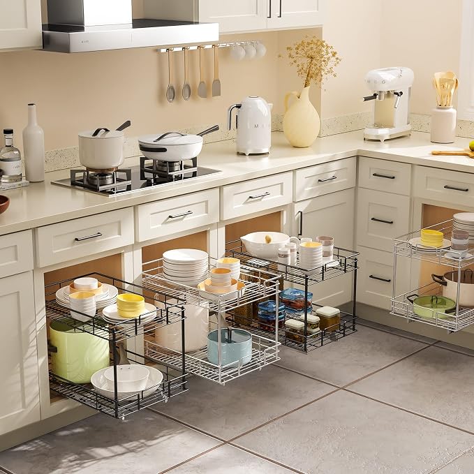 ROOMTEC Pull Out Cabinet Organizer 20" W x 21" D, Kitchen Cabinet Organizer and - Image 2