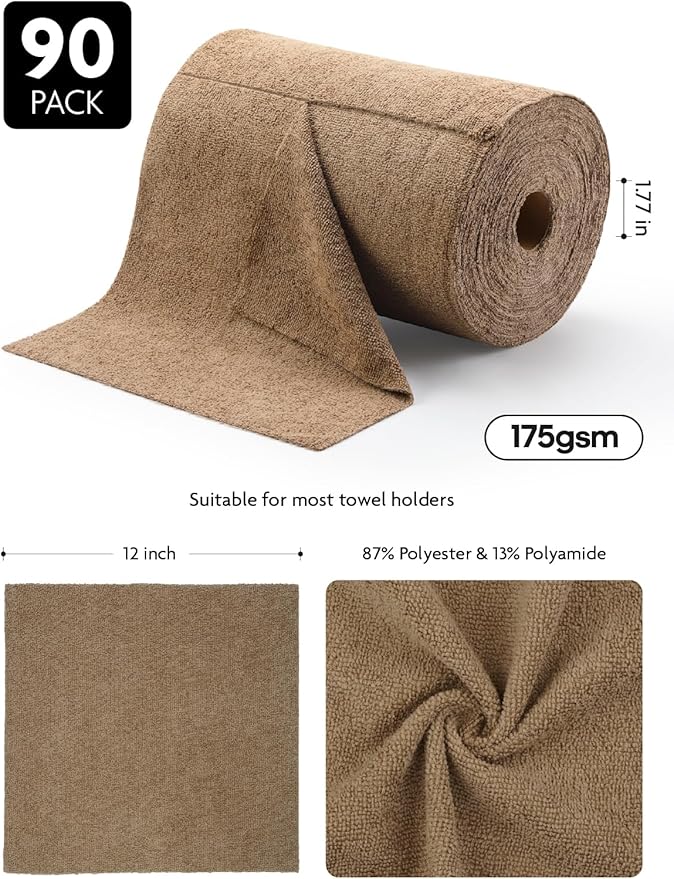 Fantasticlean Microfiber Cleaning Cloth Roll -90 Pack, Tear Away Microfiber - Image 7
