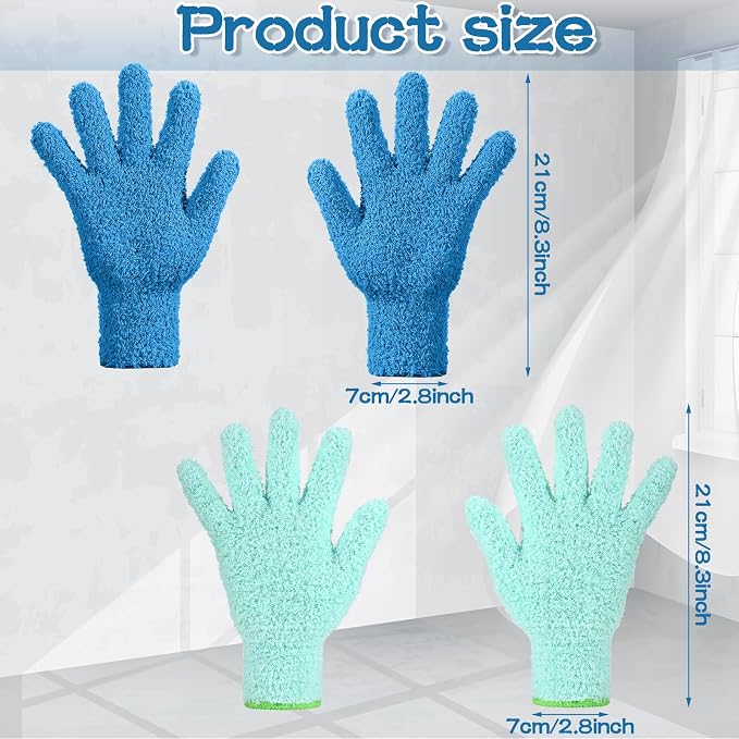 6 Pcs Microfiber Dusting Mitt Gloves Microfiber Washable Dusting Gloves Car - Image 2