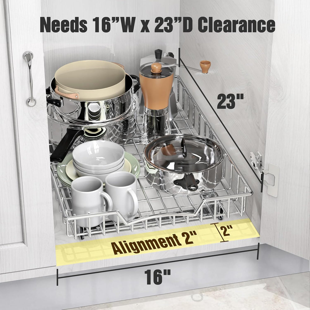 Simple Houseware Under Cabinet Pull Out Sliding Shelf Drawer, 21Dx14W