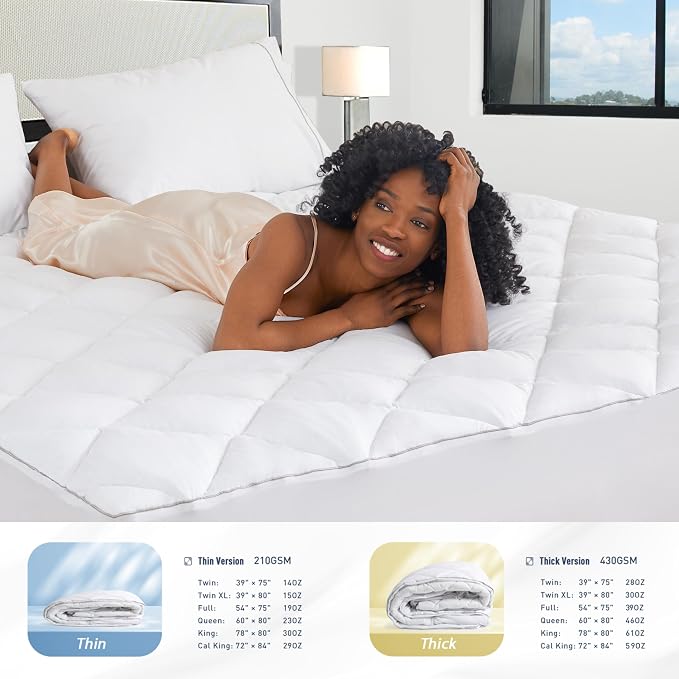 Sunflower Quilted California King Mattress Protector, Mattress Pad Cal King - Image 7
